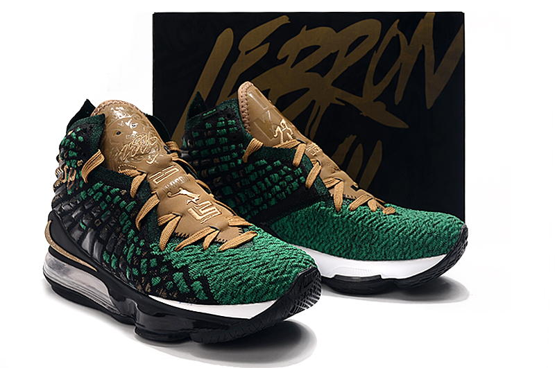 Nike LeBron 17 Green Black Coffe Shoes